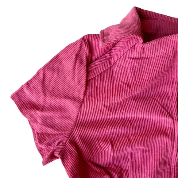 Pink Corduroy Mini Dress - Picture 4 of 12